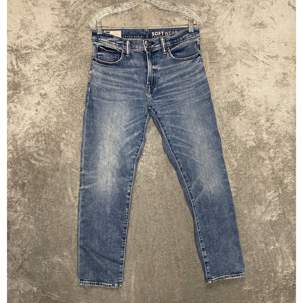 Gap Men Soft Wear Slim Straight Jean 30x30 Whiskered Honeycomb Smart Casual